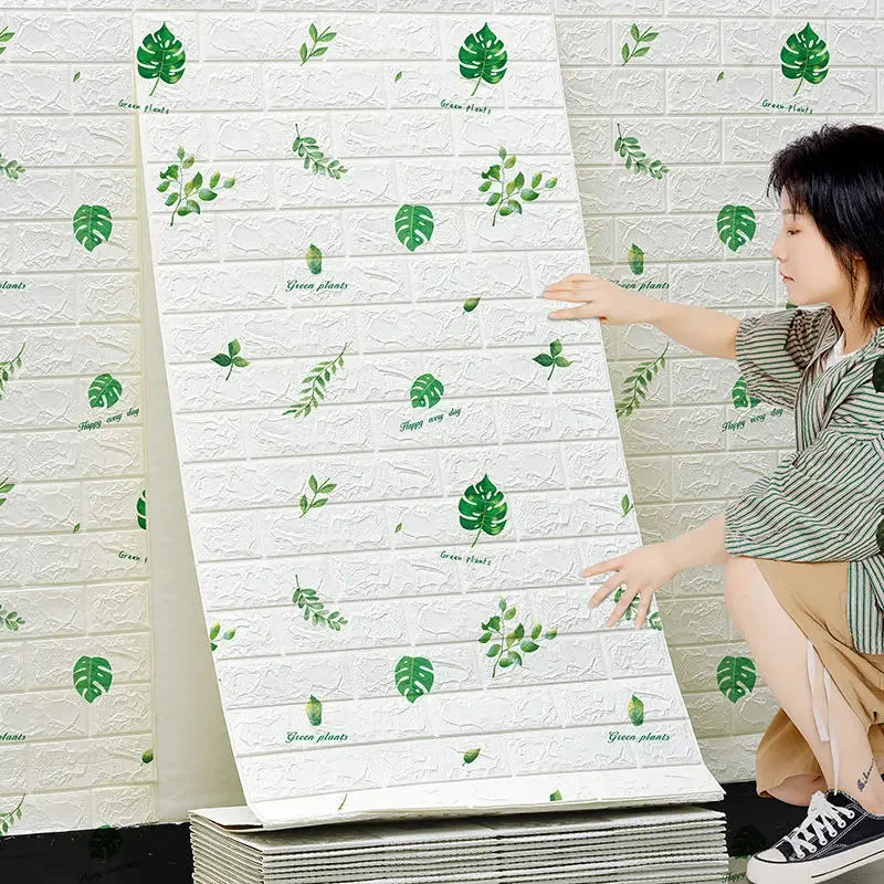 Giấy Dán Tường 3D Chống Thấm Hoa Văn Gạch 70cm*10m