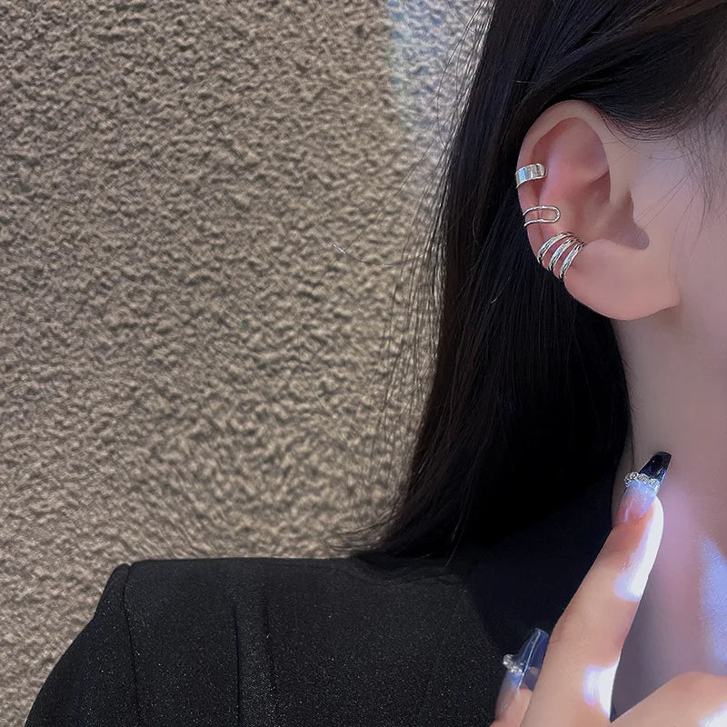 Simple, Unique, Creative, Unisex Silver Leaf Clip Earrings