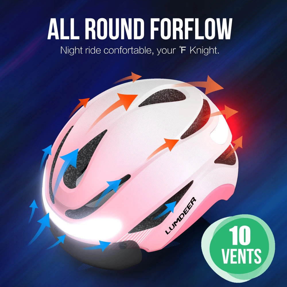 HelmetPro: LED Bicycle Helmet &amp; Magnetic Goggles