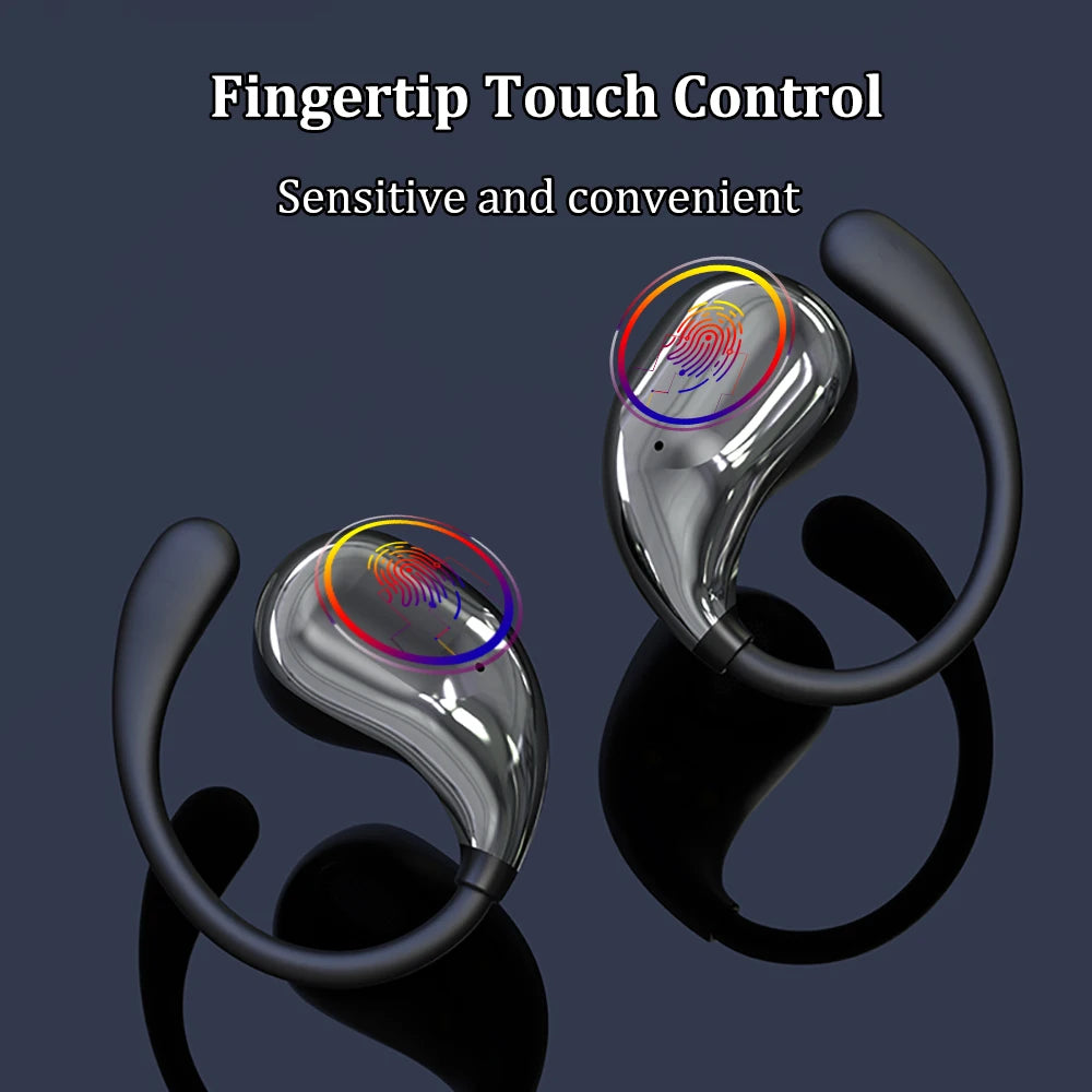 Bluetooth 5.4 TWS Waterproof Earhook LED Headset
