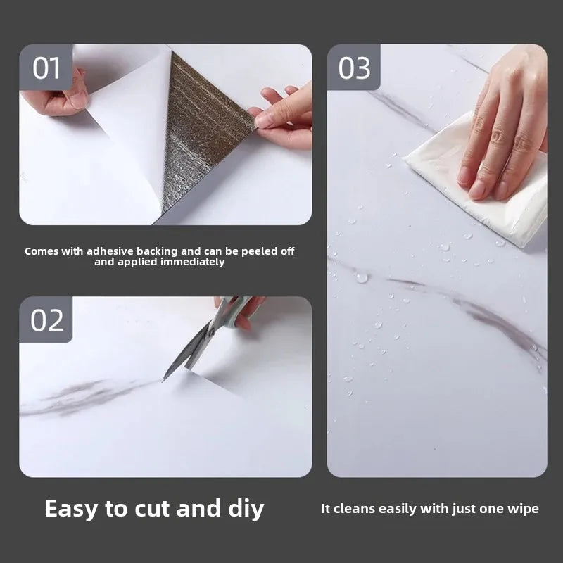 10/30PCS 30cmx60cm Bathroom Tile Waterproof Sticker Thick Self-adhesive Floor Sticker Marble PVC Indoor Wall Sticker