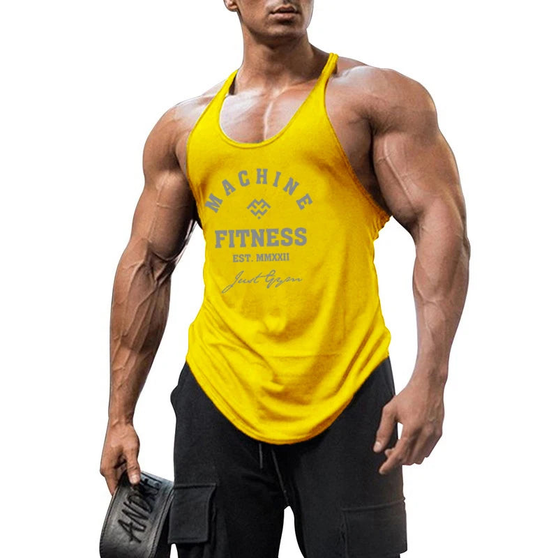 Áo Tank Tập Gym Nam Y Back Cotton Không Tay Bodybuilding