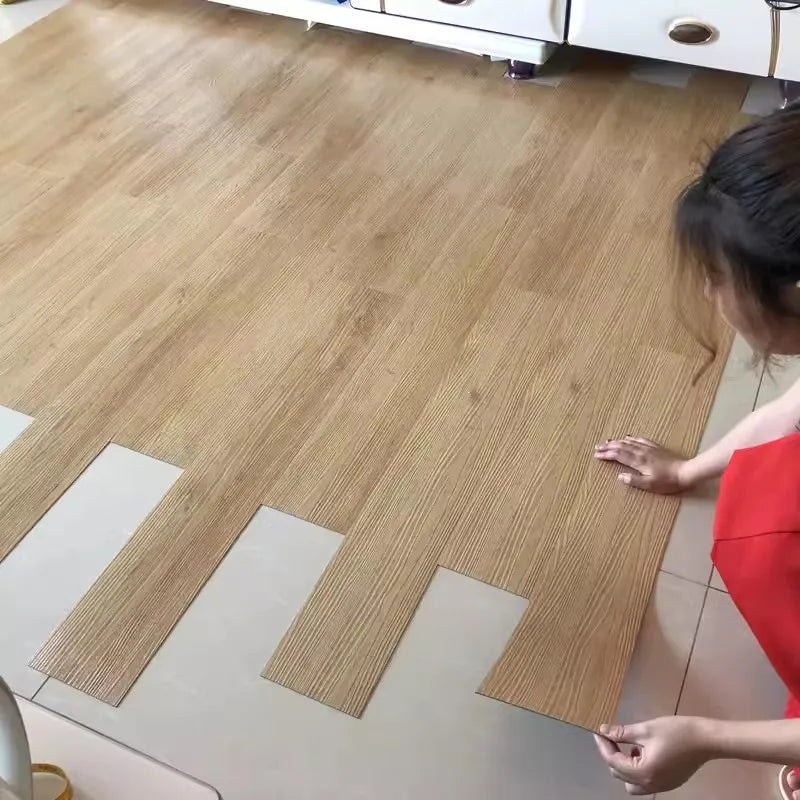 3D Self-Adhesive Thick Wood Grain Floor sticker Wallpaper Modern Wall Sticker Waterproof Living Room Toilet Kitchen Home Decor