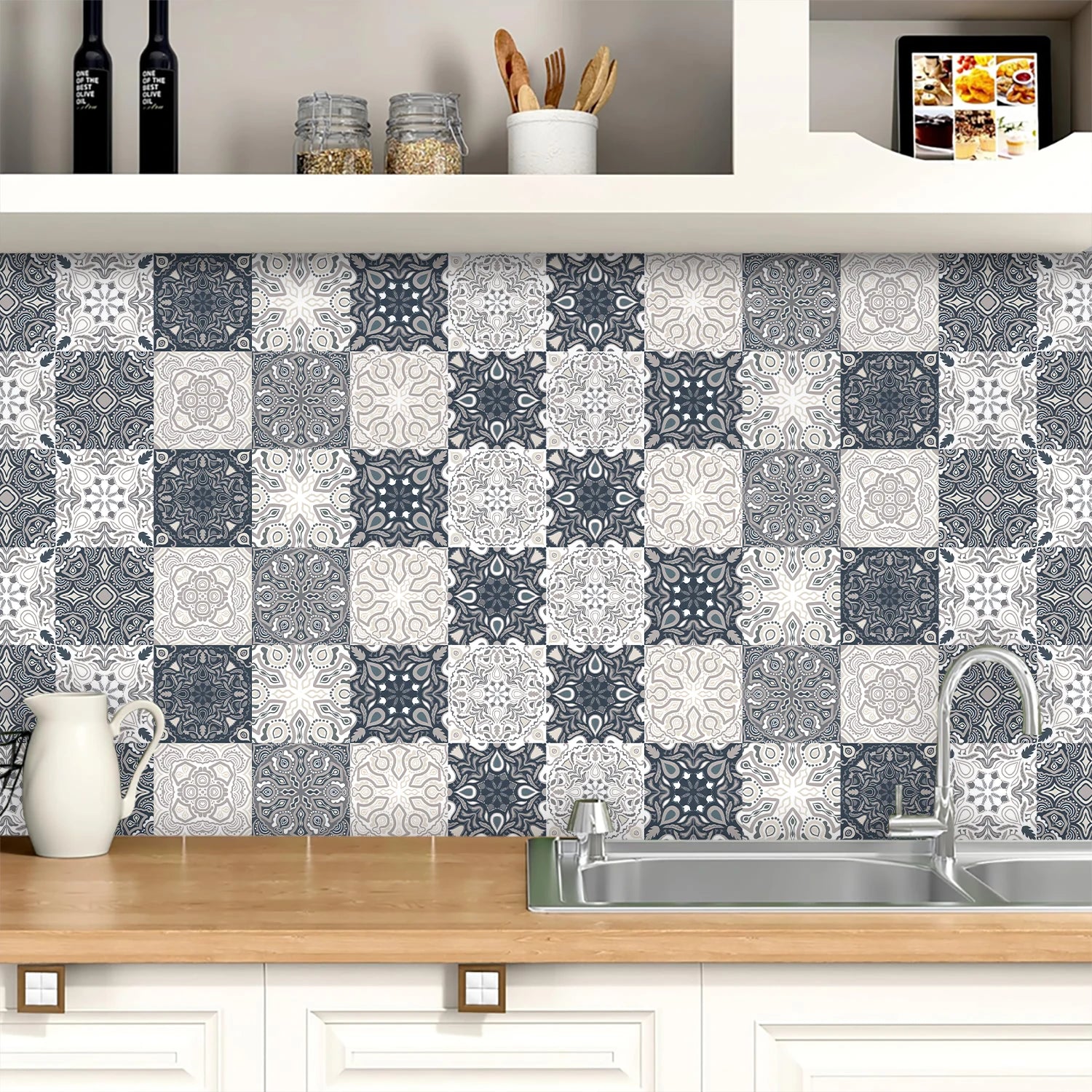 European Style Ceramic Wall Sticker Kitchen Bathroom Waterproof Home Decor Waistline Skirting Strip Peel &amp; Stick Art Wall Decals