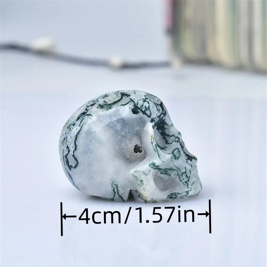 Đầu Lâu Đá Quý Tự Nhiên Chạm Khắc Phong Thủy 50mm