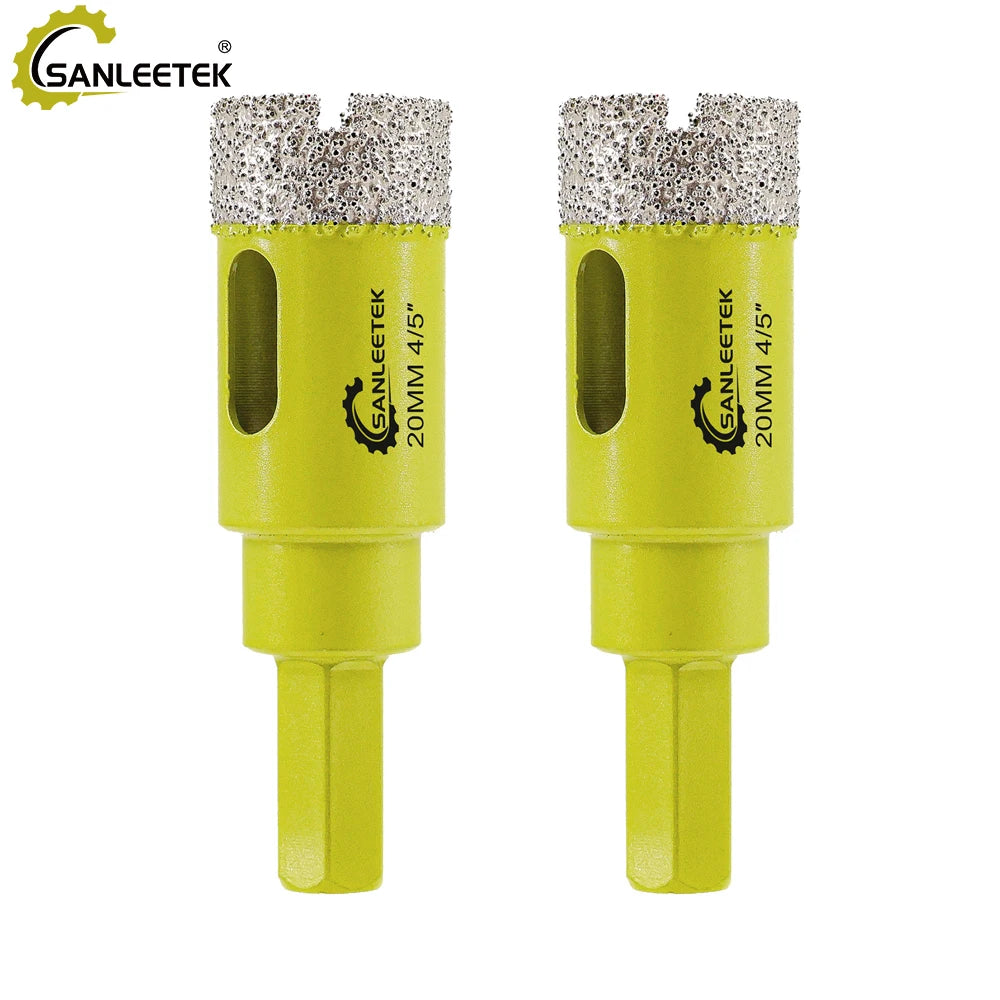 SANLEETEK Hex Shank Diamond Core Drill Bits 20-35mm 2pcs Tile Hole Saw For Ceramic Porcelain Tile Granite Marble Drilling Tools