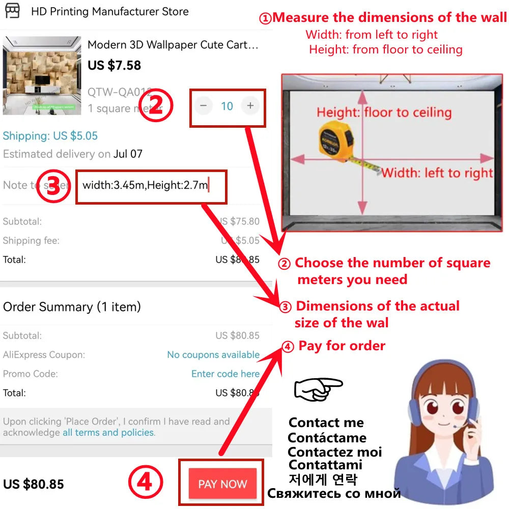 Custom Size Mural Wallpaper 3D Grilled Steak Pizza Shop Donuts Wall Painting Restaurant Cafe Modern Kitchen Spices Wall Papers