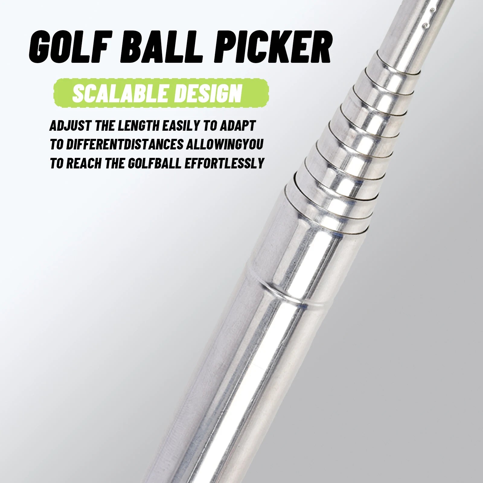 2-sided stainless steel golf ball picker, durable, compact