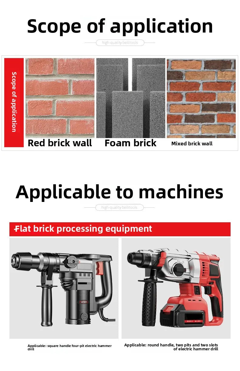 Wall hole opener drill bit impact drill set for drilling brick walls, air conditioning, concrete, and expanding water pipes.