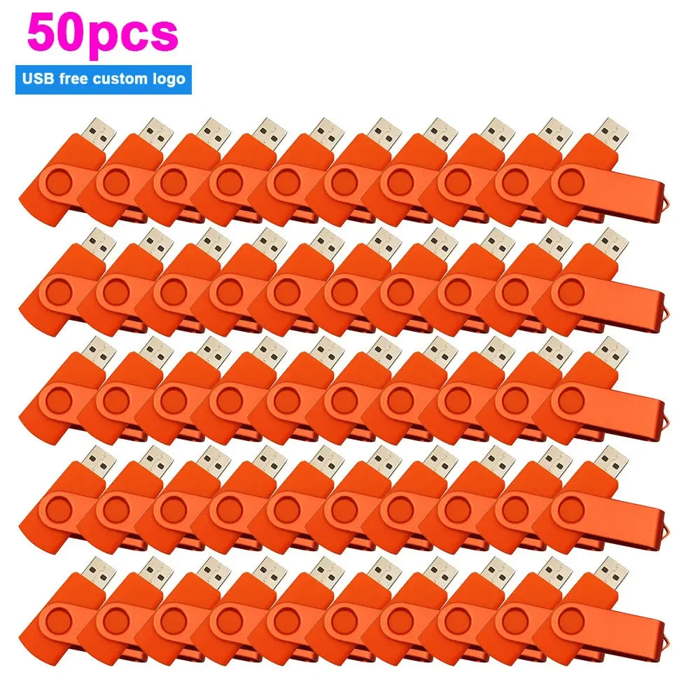 Set of 50 USB 2.0 Flash Drives with multiple capacities 1GB-64GB