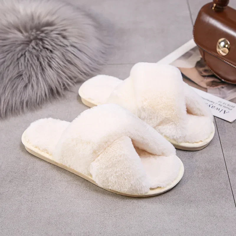 Warm Furry Slippers - Women &amp; Men, Indoor Wear 20024