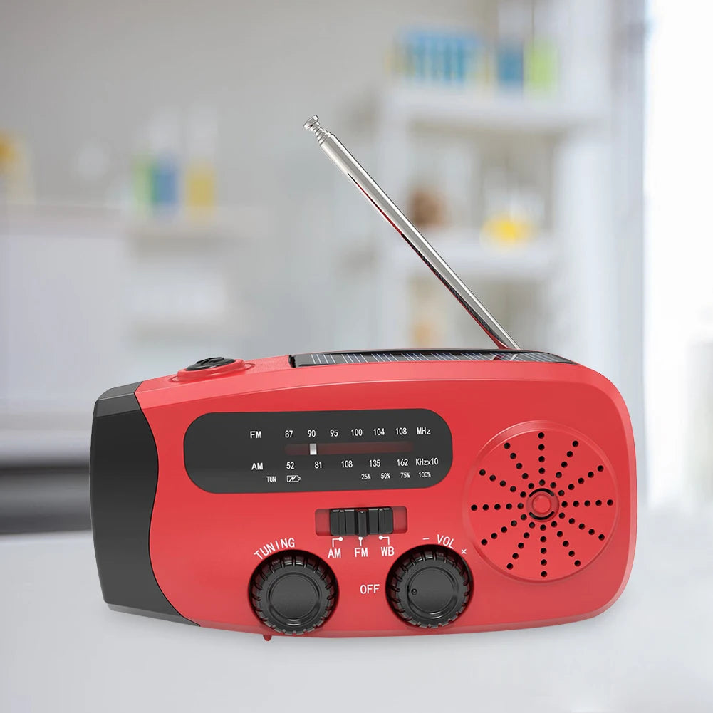 Solar Crank LED Multi-function Power Bank For Outdoors