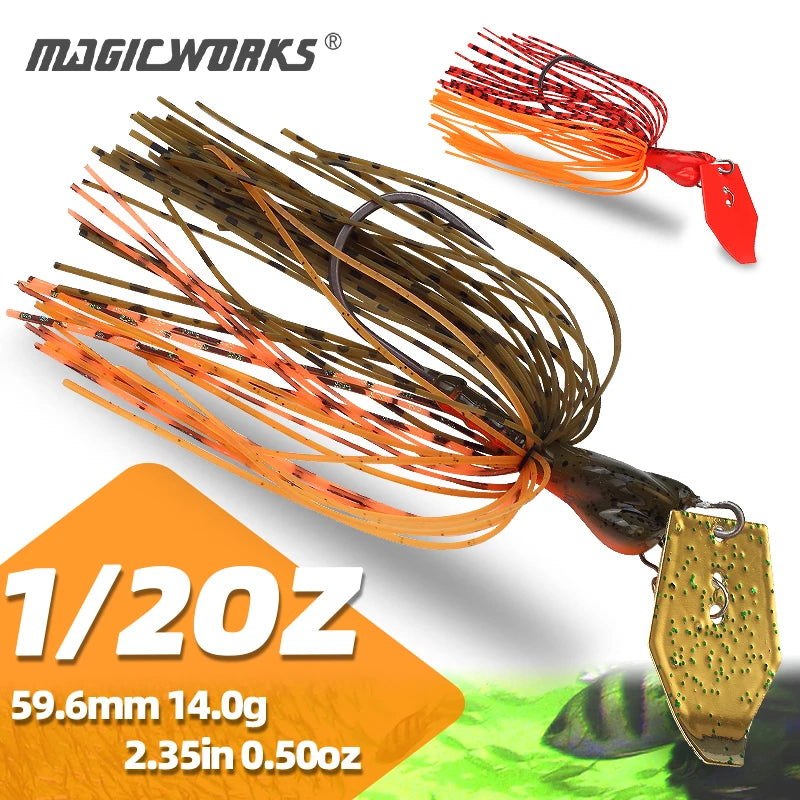 Mồi Jig Đầu Lắc 1/2oz Câu Cá Magic Works Silicon