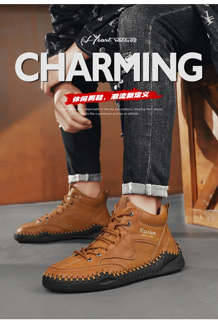 High Quality Men's Handmade Leather Shoes - Size 38-48, Anti-Slip