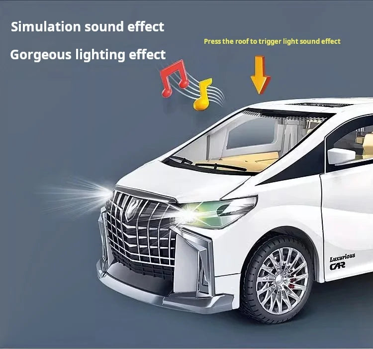 Children's pull-down model car that lights up and plays music
