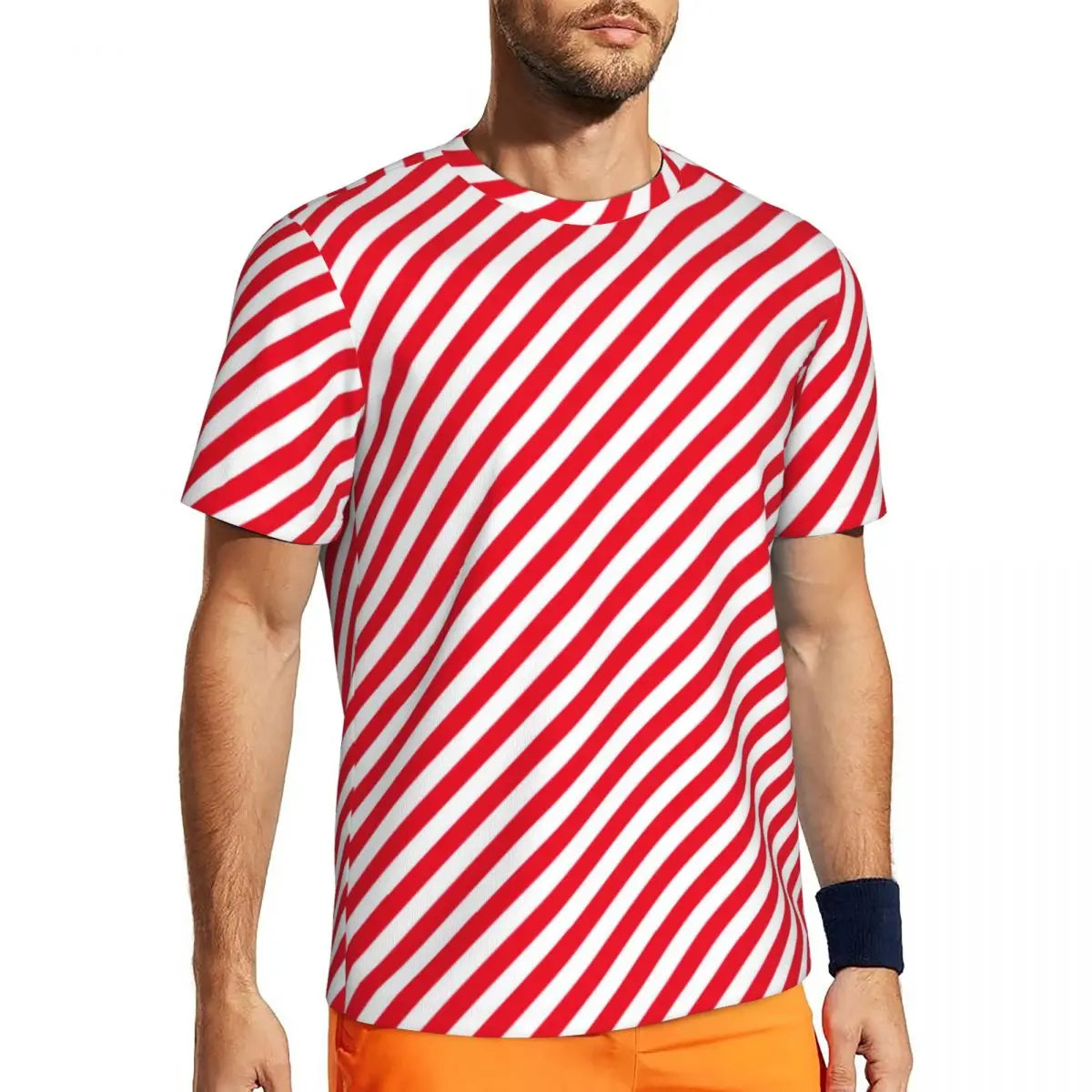 Stylish Mondrian Striped Men's Gym T-Shirt