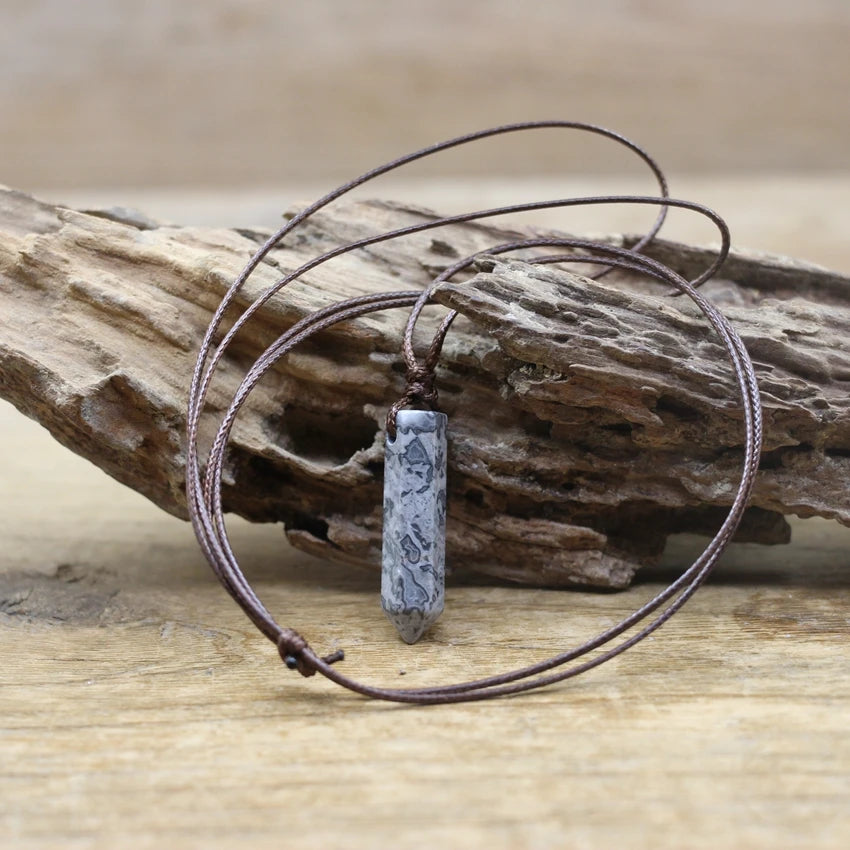 Hexagonal Natural Quartz Stone Necklace