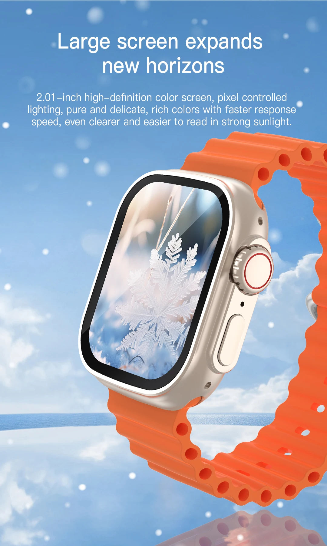 Đồng hồ thông minh 2.01 đo nhịp tim, huyết áp, tập luyện