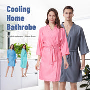 Microfiber Unisex One Lined Cooling Robe with Belt, Soft Lightweight and Super Absorbent, Friendly-Skin, Beach, Bathroom