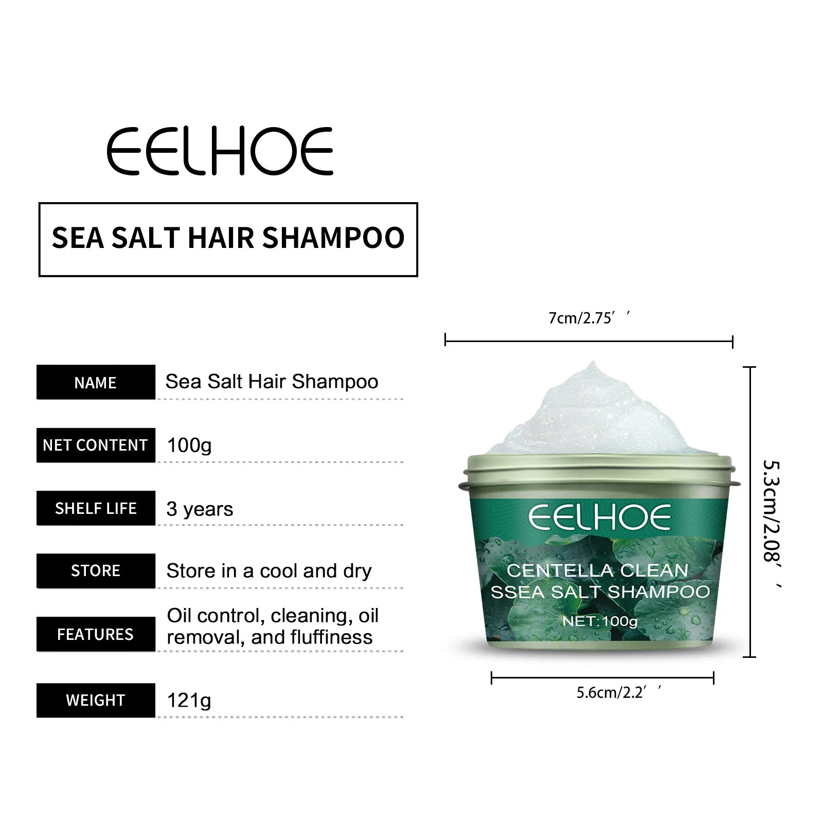 Dầu Gội Muối Biển EELHOE Ngừa Gàu, Dưỡng Da Đầu