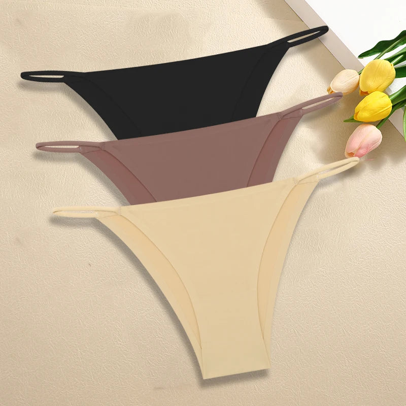 Set of 3 Ice Silk Ultra-Thin Seamless Women's Panties