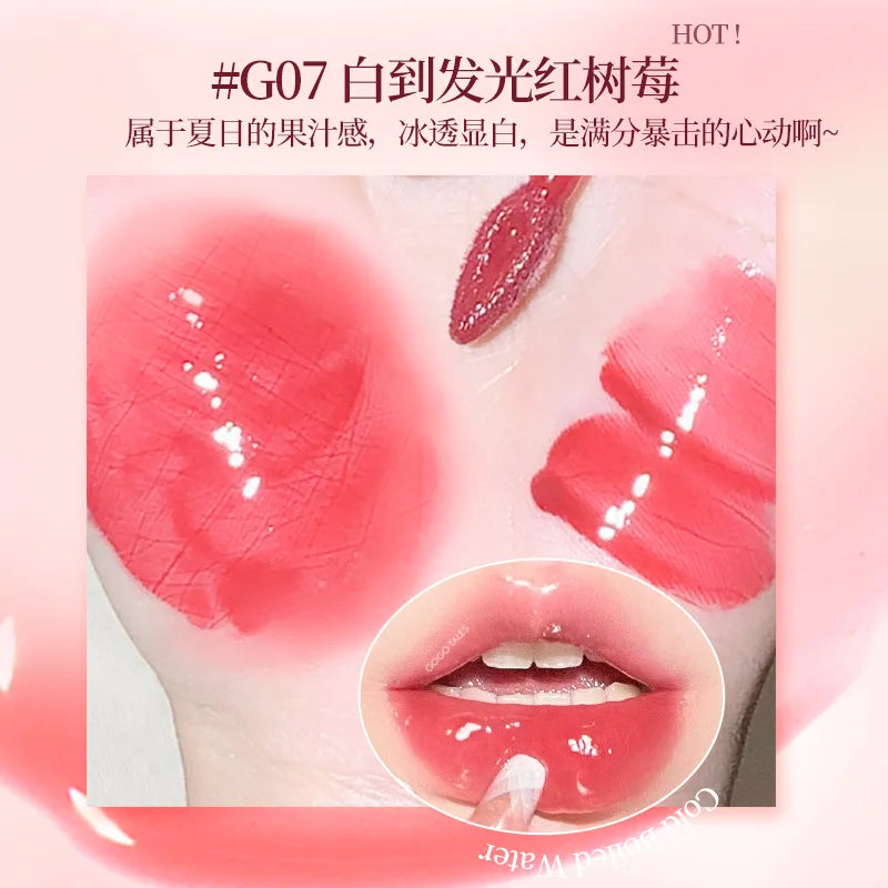 GOGOTALES Big Ice Bucket Lip Serum Lip Gloss Lip Glaze Moisturizing Hydrating Dead Skin Peeling Lip Mirror Lipsticks Cosmetics