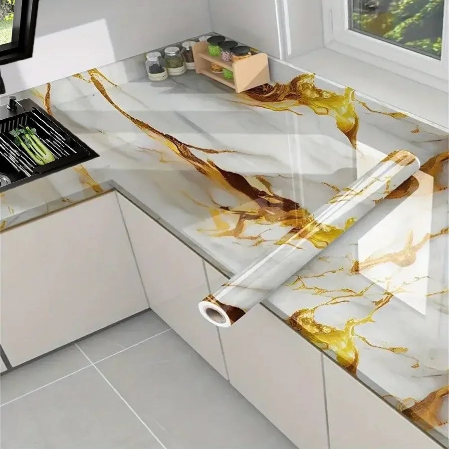 PVC Self-Adhesive Stone Pattern Wallpaper for Kitchen Decoration