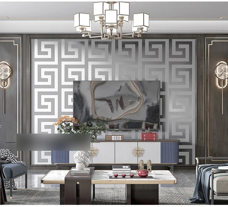 Giấy dán tường họa tiết Hy Lạp hiện đại chống nước