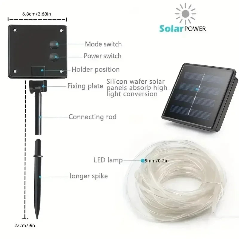 8 Modes Waterproof Solar Light String 50-300 LED