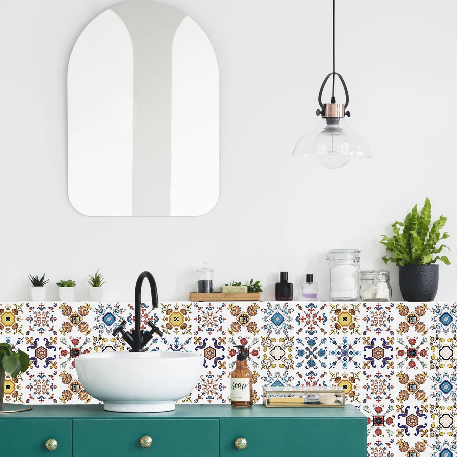 24pcs/set Light Color Tiles Sticker Wall Stickers Kitchen Bathroom Home Renovation Wallpaper Waterproof Self-adhesive Wall Decal