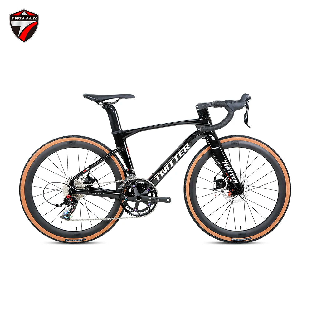 Twitter children's carbon fiber road bike 24 inch Hydraulic Disc Brake Road Racing Bicycle WheelTop GEX-12S student bicicleta