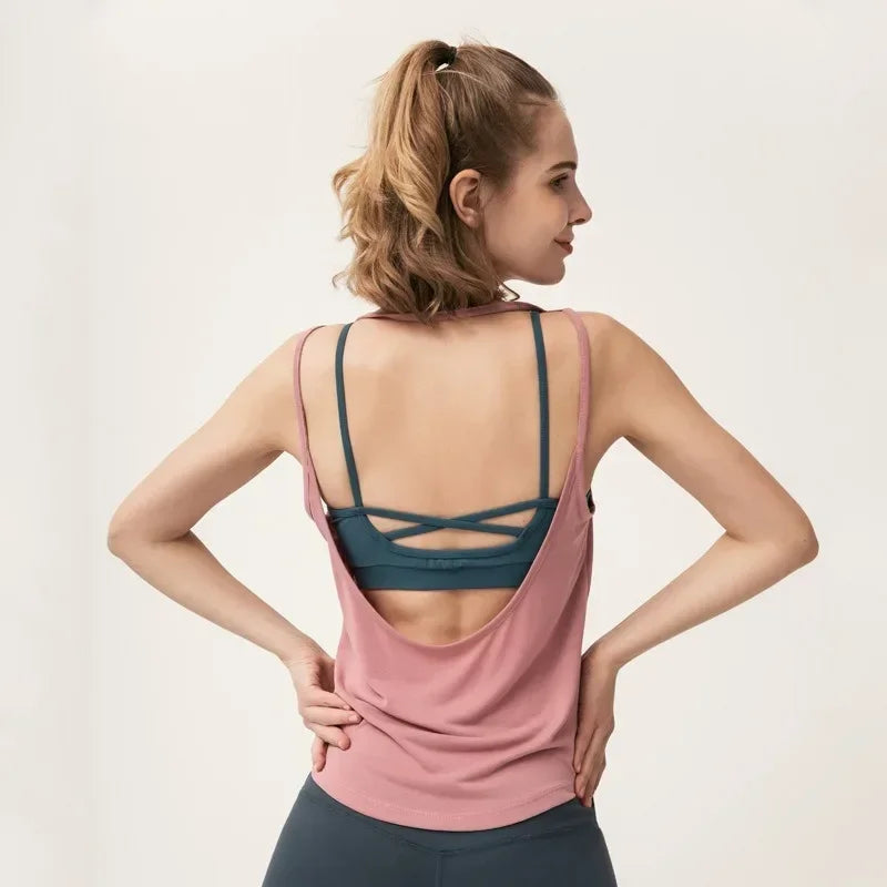Áo Tập Yoga Nữ Lưng Hở Thoáng Mát, Thoải Mái Năng Động - Daisan Mart