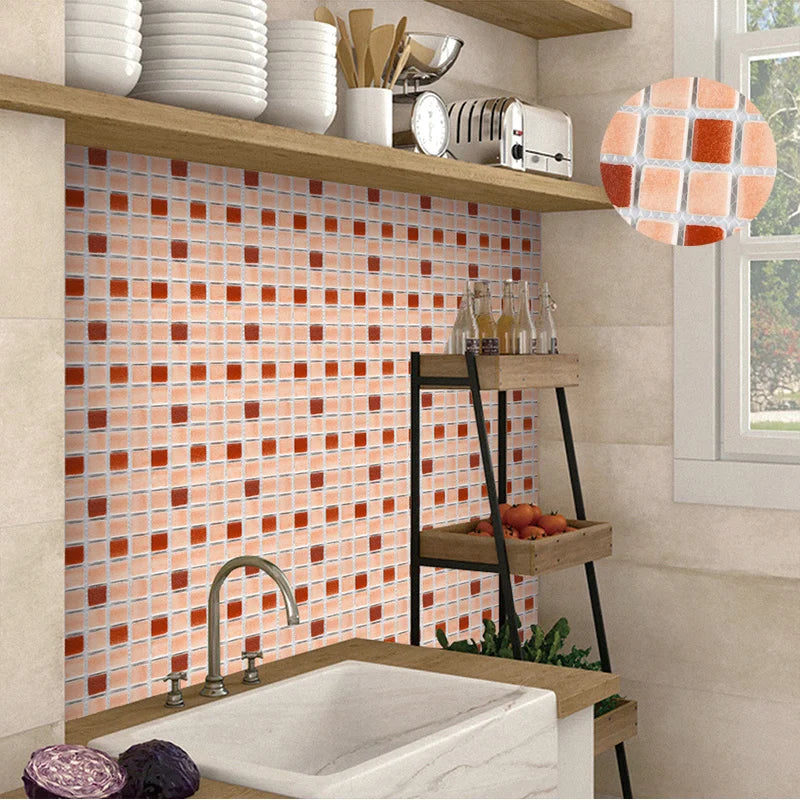 10pcs/set 3D Mosaic Tiles Sticker Self Adhesive Waterproof Wall-Tiles for Kitchen Bedroom Bathroom Walls Backsplashes Decoration