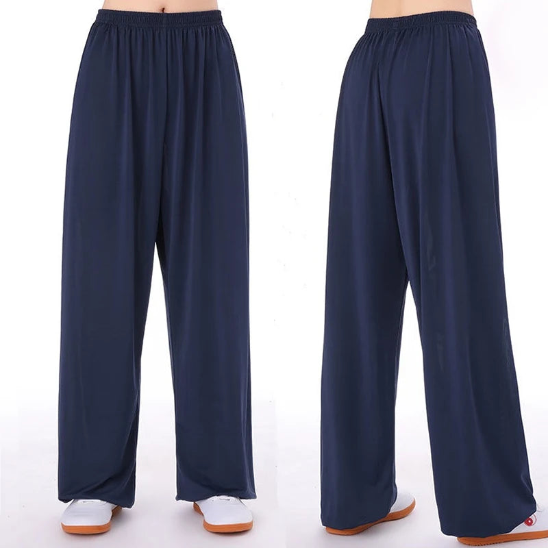 Unisex Summer Loose Workout Silk Tai Chi Pants