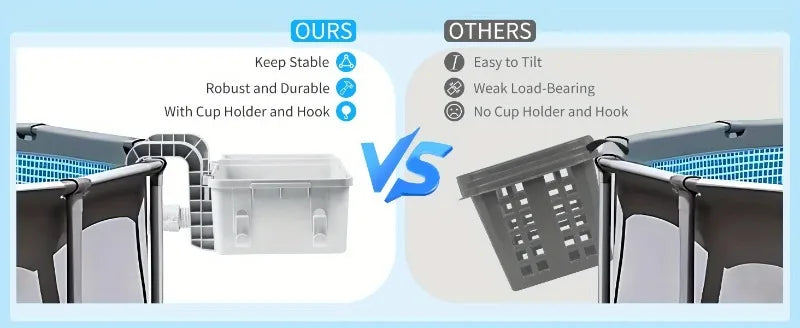 Giỏ Đựng Đồ Bên Hồ Bơi Kèm Khay Cốc Tiện Lợi