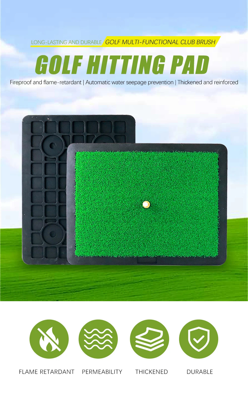 Thảm Tập Golf Mini Trả Bóng, Thảm Cỏ Nhân Tạo Di Động