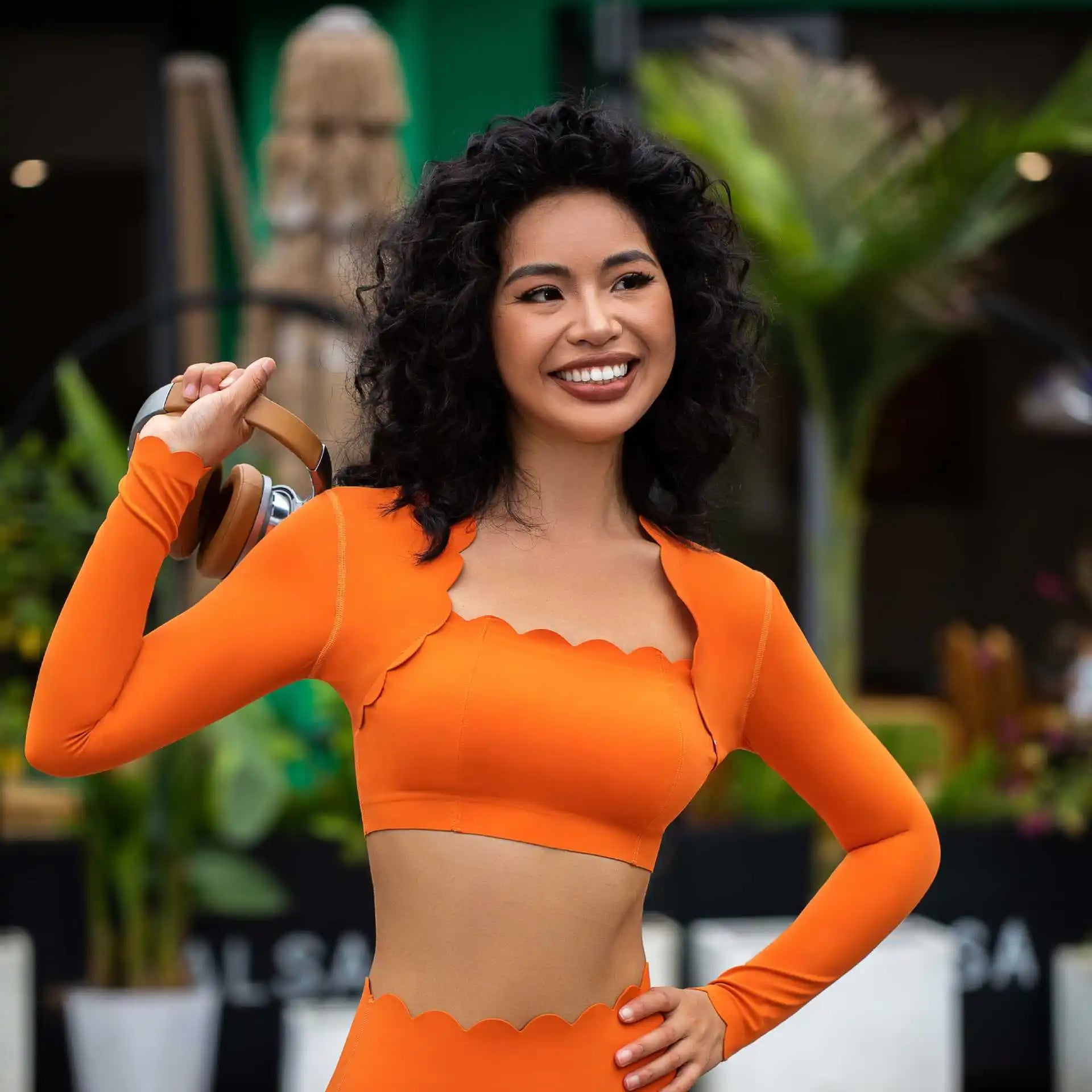 Áo Thể Thao Nữ Ôm Dáng Cổ Vuông Dài Tay Sexy Gym - Daisan Mart