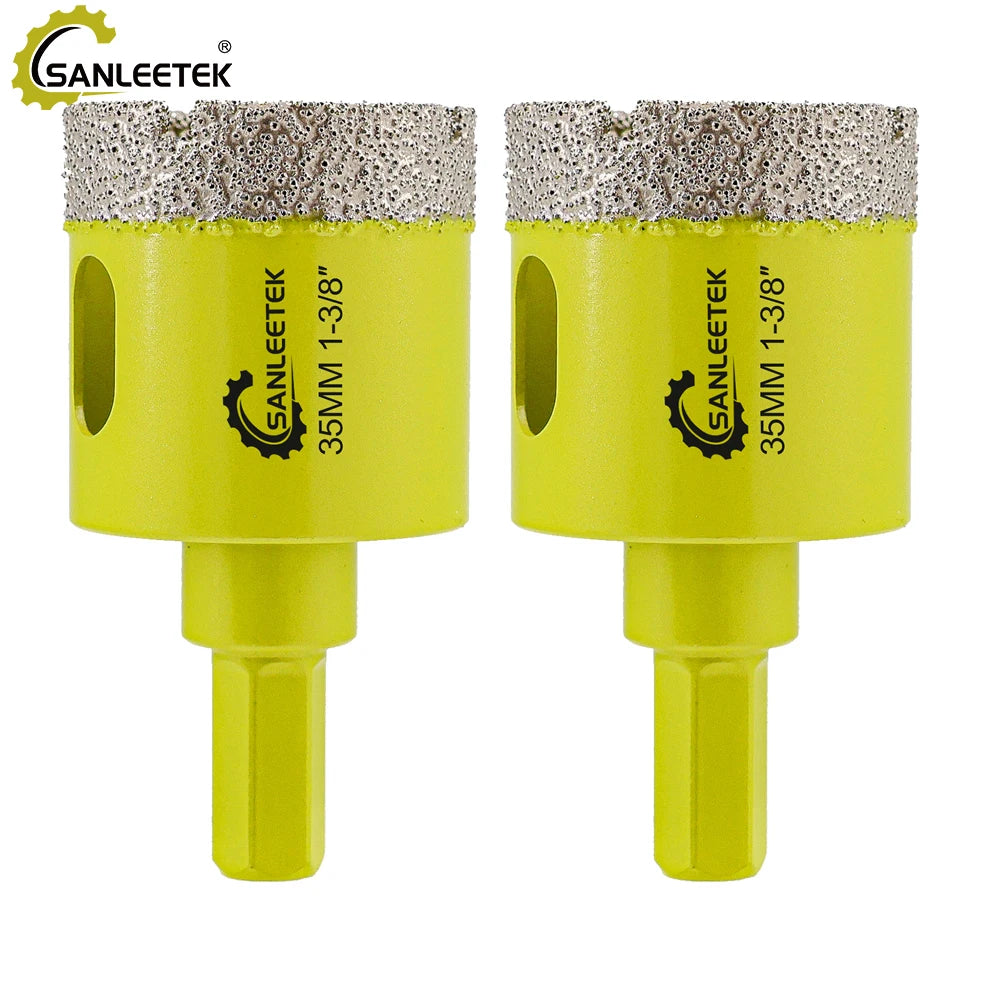 SANLEETEK Hex Shank Diamond Core Drill Bits 20-35mm 2pcs Tile Hole Saw For Ceramic Porcelain Tile Granite Marble Drilling Tools