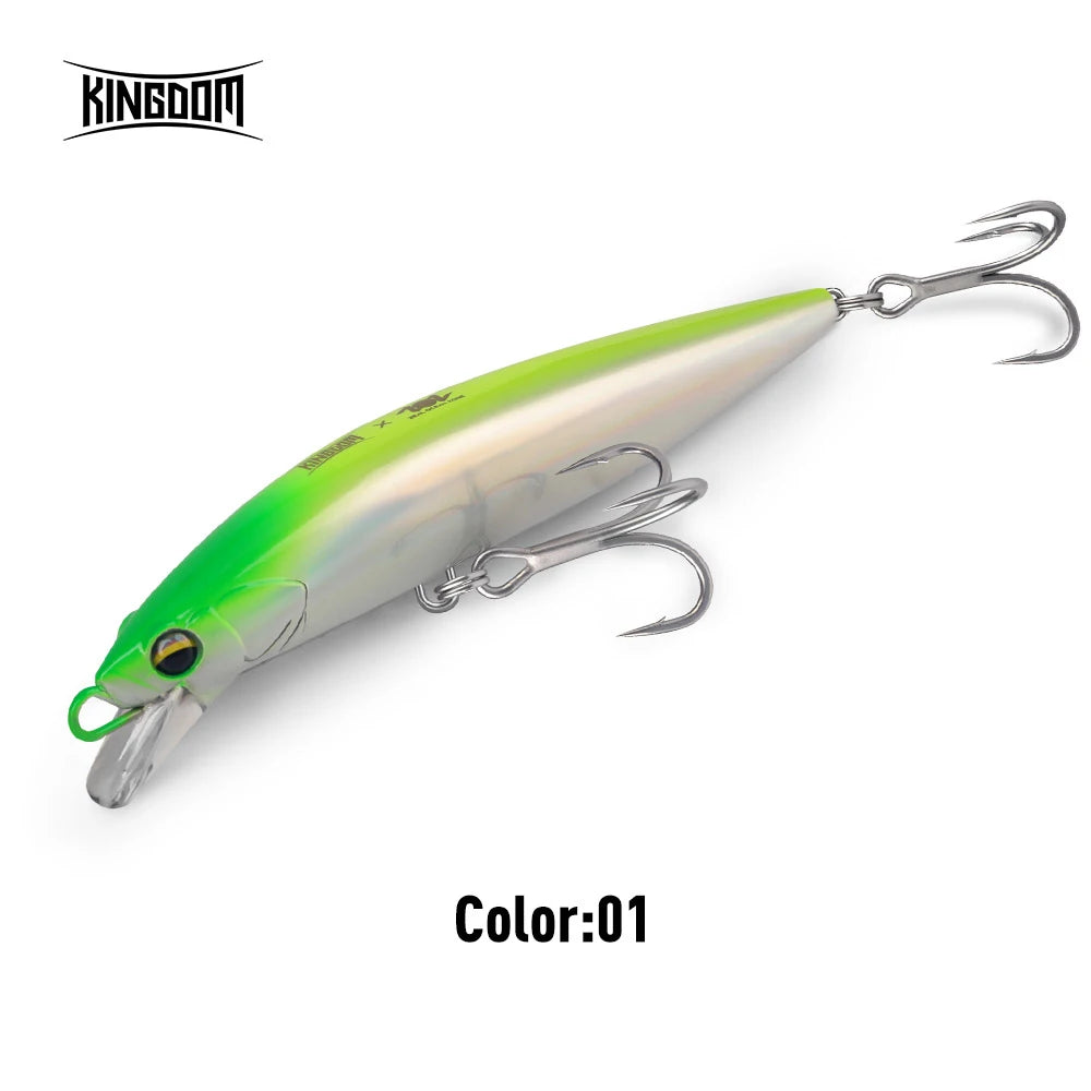 Kingdom Saltwater Minnow Lure 140mm 38g Sinking Wire Go Through Body Wobblers Long Casting Artifical Bait For Seabass Jerkbait