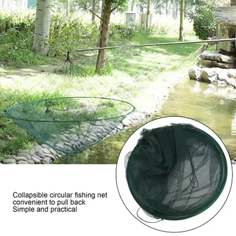 Giỏ Lưới Gấp Tròn - Dụng Cụ Câu Cá Tiện Lợi