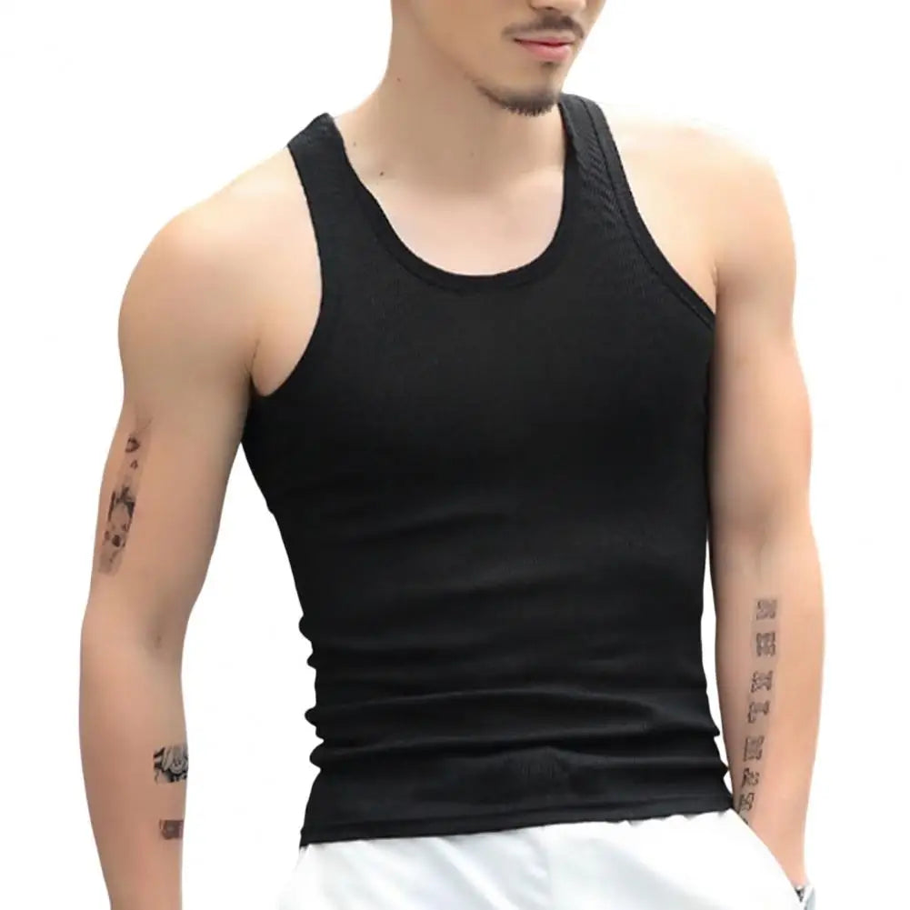 Men's Sleeveless Gym Sports Bodycon Tank Top