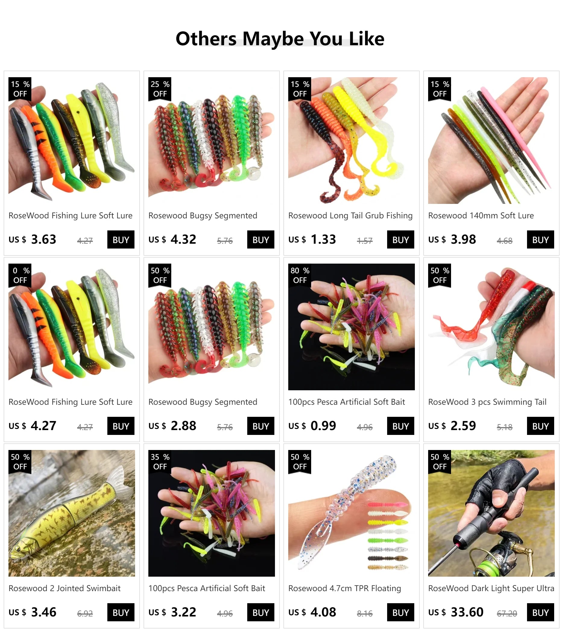 Rosewood Jerk Shad TPR Floating Soft Bait Fishing Lure Drop Shot Jerk Bait Minnow Use Jighead For Sea Fishing Perch Zander Bass