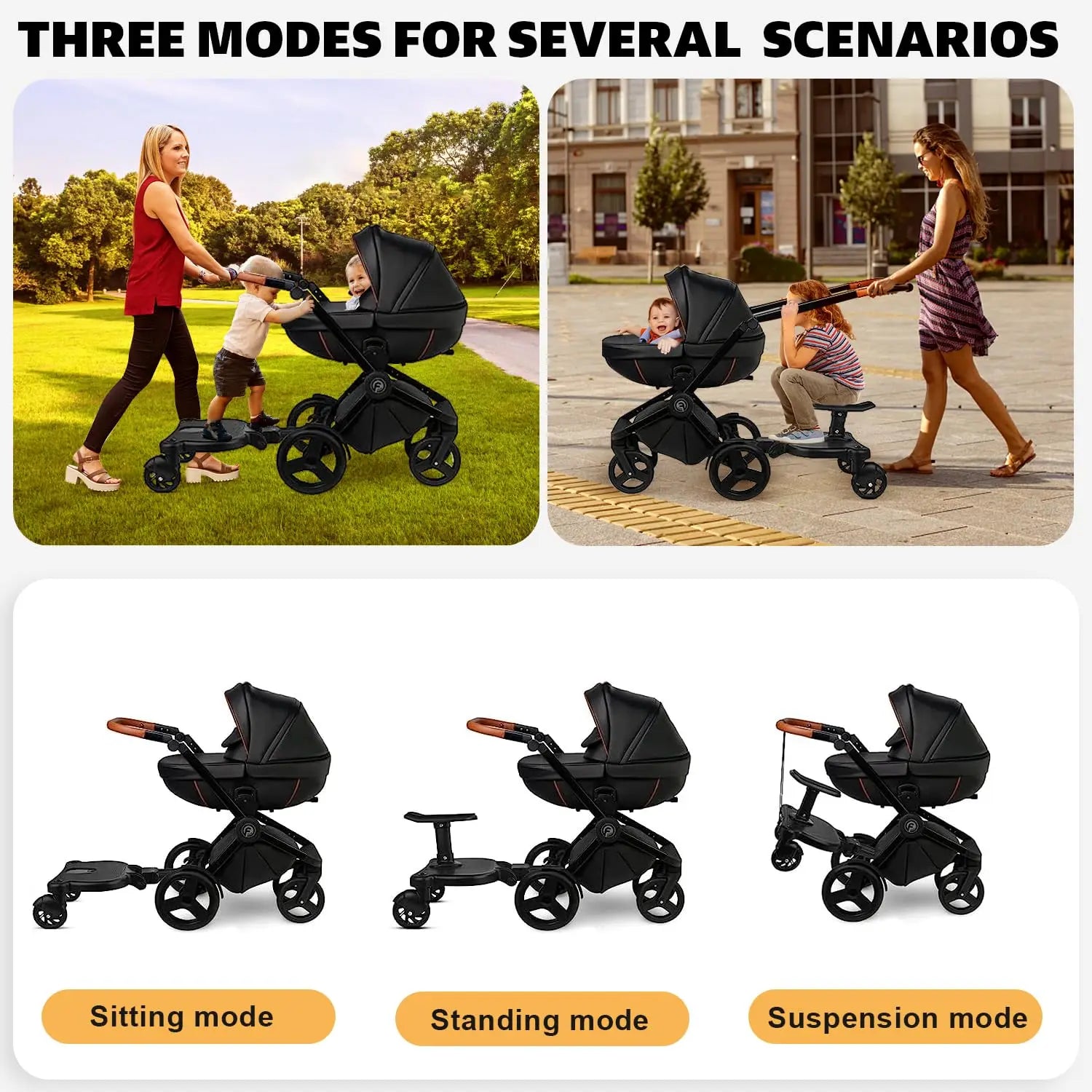 2 in 1 Sit and Stand Chair with Stroller Attachment for Second Baby