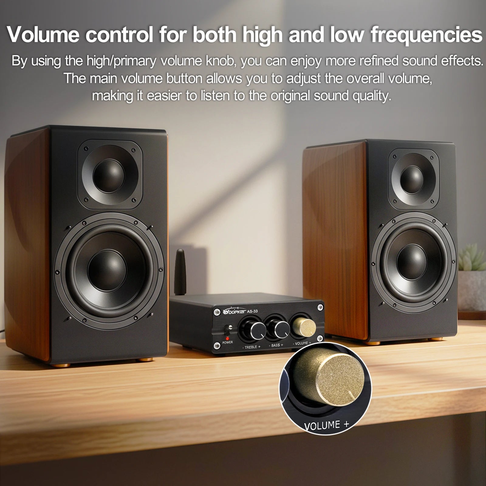 Ampli Woopker 100W 2.0 Bluetooth 5.0 Âm Bass Treble - Daisan Mart