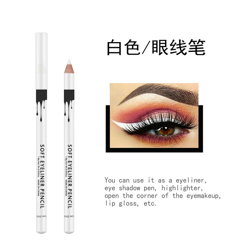 Long-lasting Waterproof Matte White Eyeliner Brightens Eyes