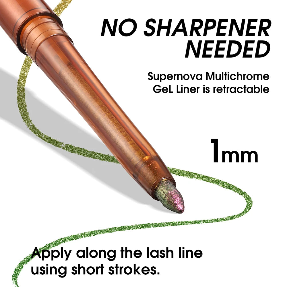 24h Long-lasting Color Changing Glitter Gel Eyeliner