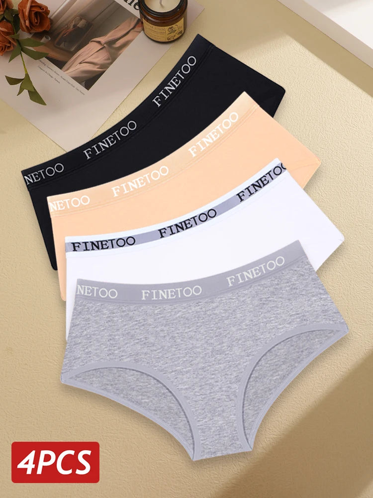 Sexy Cotton Women's Underwear 4 Pieces - Sports String