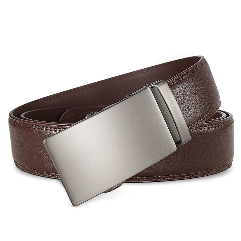 Men's Genuine Leather Belt - Automatic Adjustment Black/Brown