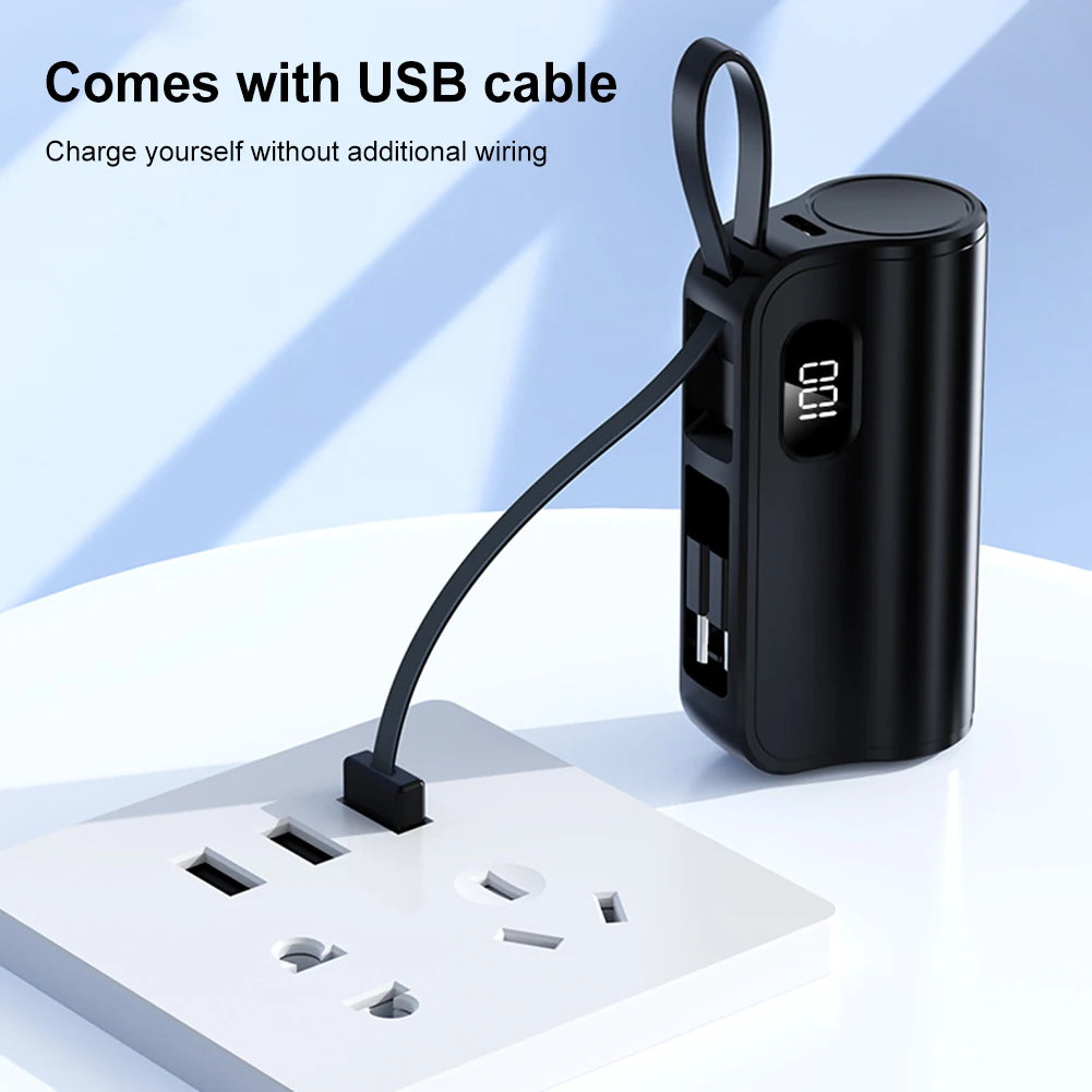 2in1 10000mAh Mini Power Bank with USB-C Holder