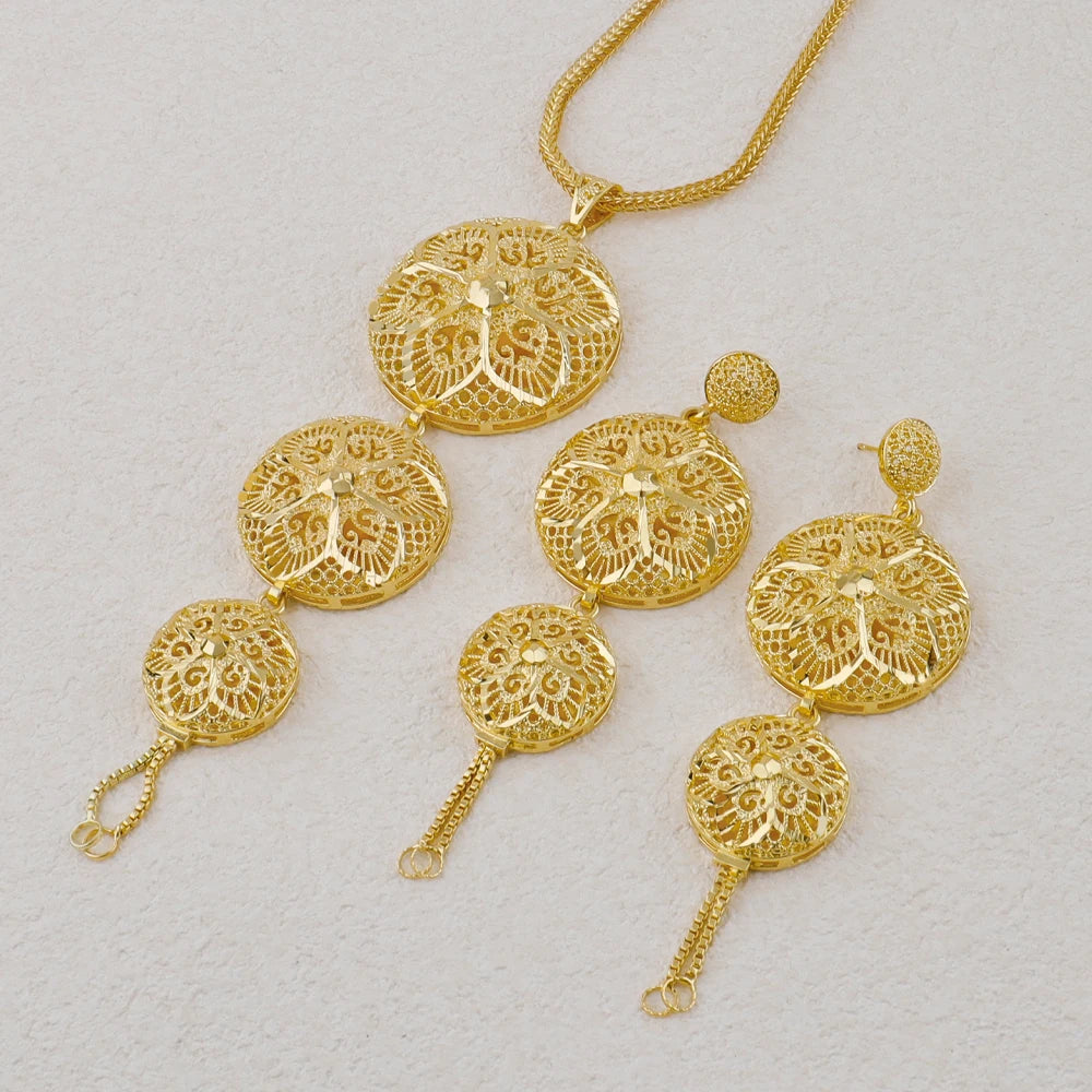 Luxury Dubai Gold Plated Indian Wedding Jewelry Set